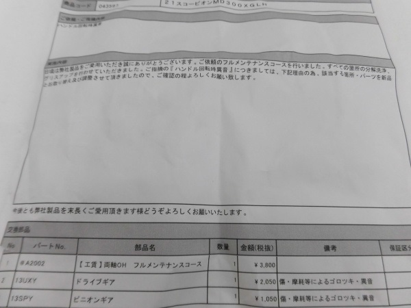 ２１スコーピオンＭＤ３００ＸＧ　ＬＨ右